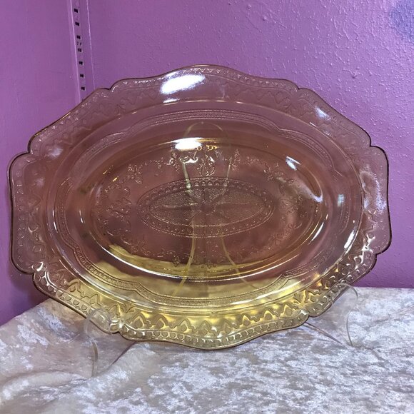 Federal Other - Vintage Federal Depression Glass Patrician Pattern Serving Platter GUC Home 30s